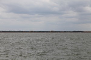 Orford Ness nuclear & other weapon testing base from the North Sea