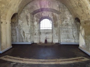 Harbour wall gun emplacement