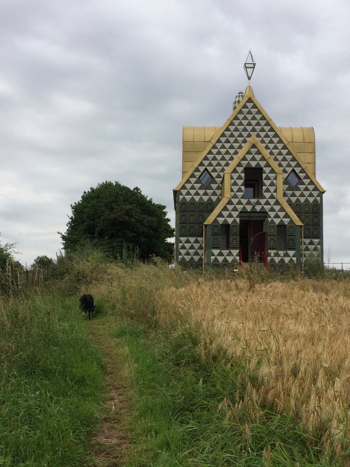 "Throw me a stick Grayson" (heading home from a walk along the river at Wrabness, past the Grayson Perry house)