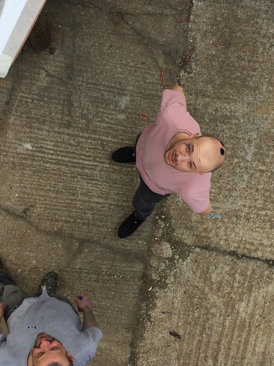 Big blue splodge of antifoul on Tad's head - no barnacles here!