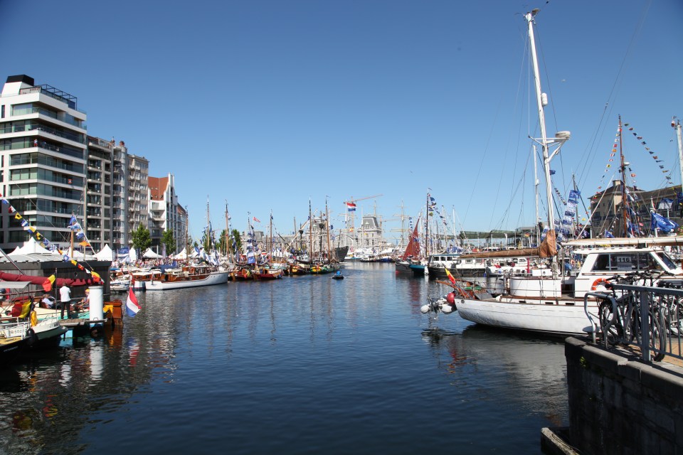 Mercator dock where we are berthed with the train station in the distance