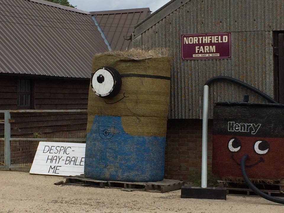 En route to Walton this farmer has a great sense of humour